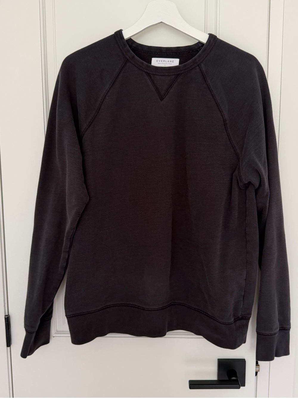 Everlane Men's Washed Black Sweatshirt - 100% Cotton